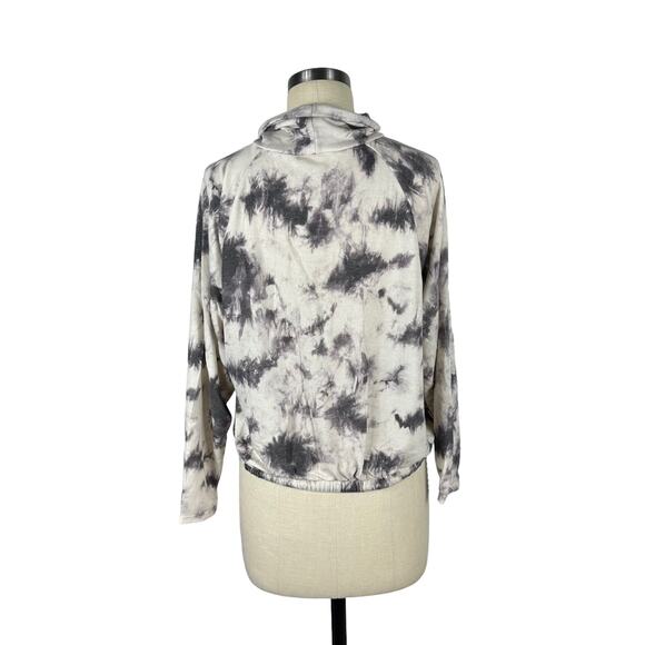 LUSH Mock Neck Tie Dye Sweatshirt Puprle Womens S Drawstring Hem Pullover NWOT - Picture 3 of 6